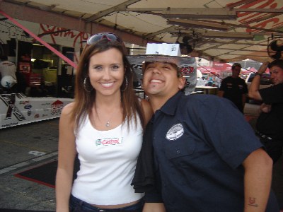 Ashley Force and her favorite beer hat